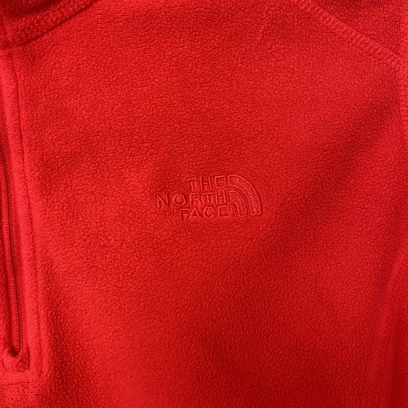 North Face‎ Neon Bright Pink Quarter Zip Pullover Polartec Fleece Jacket Coat - Picture 5 of 13